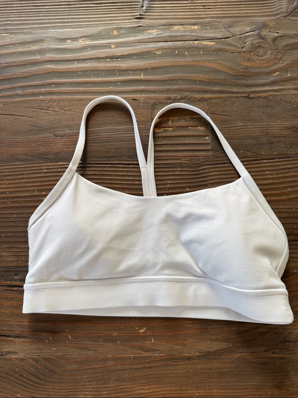 Lululemon white sports bra.
